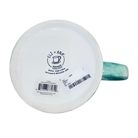 2pc Eli+Ana Christmas Mugs Green Smiling Sammy Santa Ceramic 2023 16oz Holiday - Picture 13 of 15